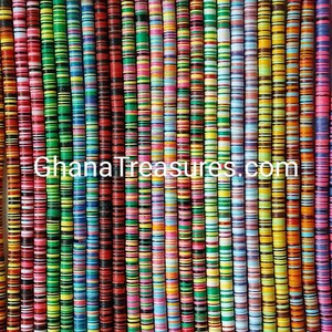 6 mm. African vulcanite vinyl heishi beads, strand 16 inches (40 cm.), multicolor, 12 mix of colors