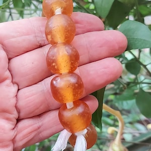 12-13 African recycled glass beads, (19 mm diam), 8 inches short strand, new color
