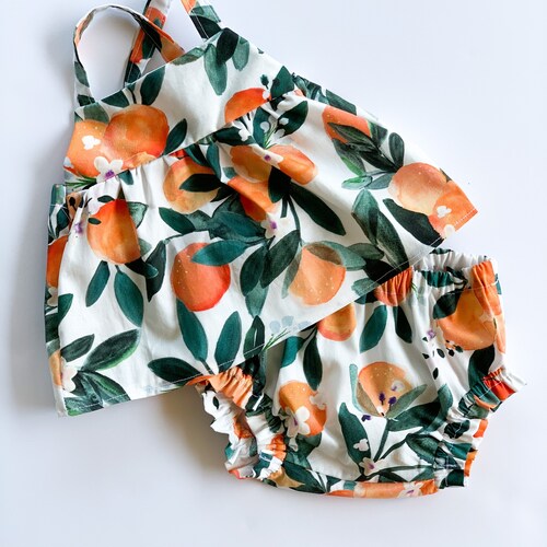 Pink/Peach Floral Top & Bloomer Set (Long Sleeve) main image 0