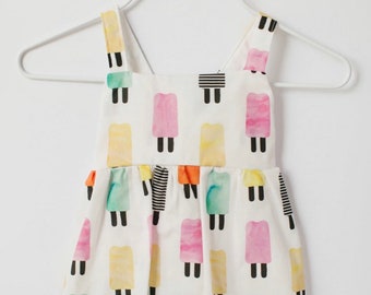 Popsicle Baby Dress, Baby Summer Dress, Toddler Popsicle Dress, Baby Watercolor Dress, Toddler Easter Dress