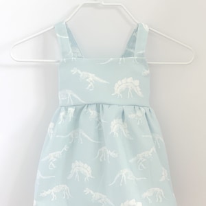 Dinosaur Baby Dress, Baby Dinosaur, Baby Summer Dress, Baby Mint Dress, Toddler Dinosaur Dress