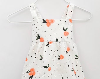 Peach Dot Baby Dress, Peach Dot Toddler Dress