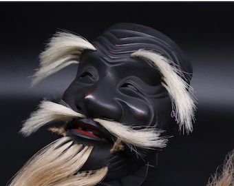 能面 三番叟 黒式尉 能楽 木彫り 能面 三番叟（黒色尉） 文化遺産