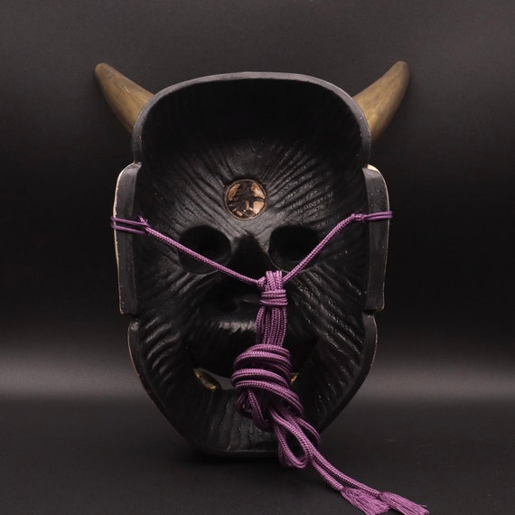 日本の能面「子般若」 - 木彫りの鬼劇面 - Etsy 日本