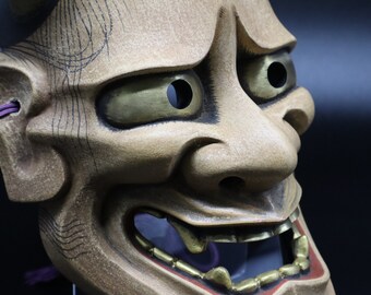 手彫り木製般若面 – 日本の伝統能楽堂 鬼 - Etsy 日本