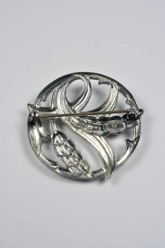 Dancraft sterling silver wheat branch pin brooch - image 5