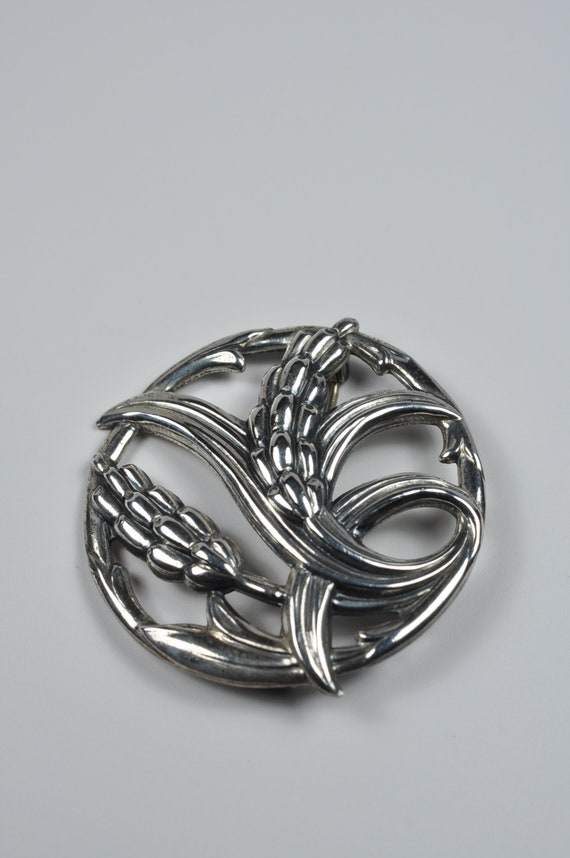 Dancraft sterling silver wheat branch pin brooch - image 7