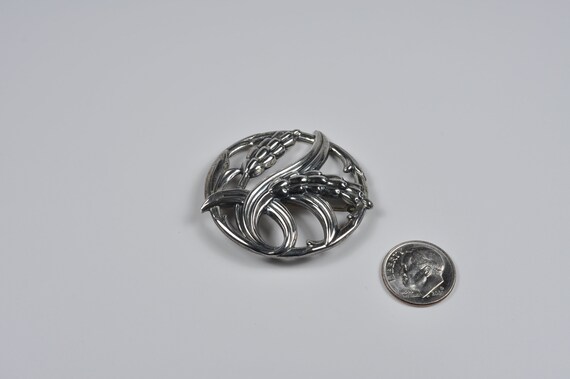 Dancraft sterling silver wheat branch pin brooch - image 3