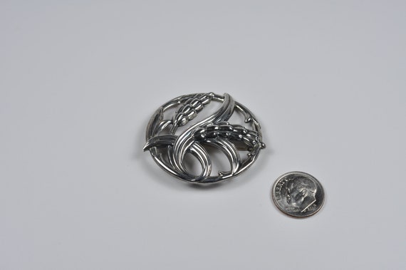 Dancraft sterling silver wheat branch pin brooch - image 4