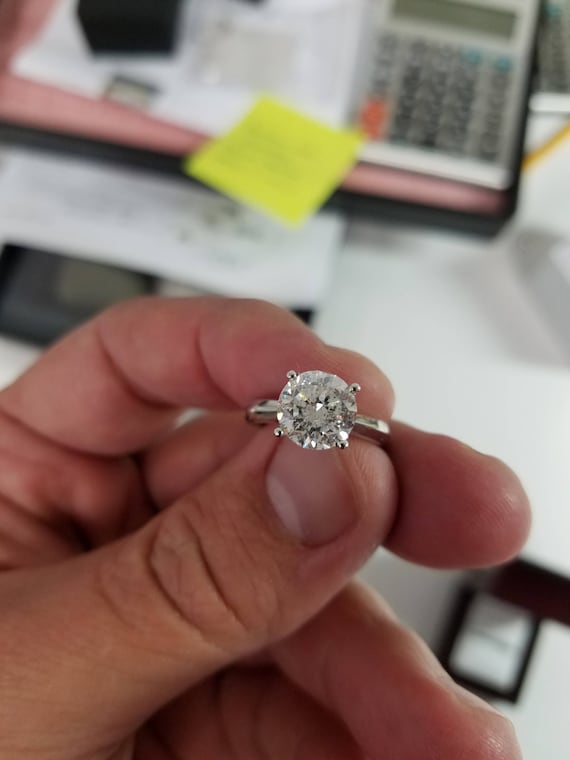 Large solitaire engagement on sale ring
