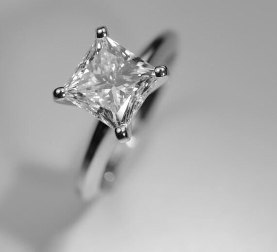 2.14 Carat E VS2 Princess Diamond Rare Unique Free