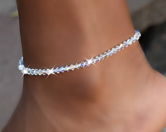 Swarovski Crystal Stretch Anklet - Sparkle with Style! - Bridal Jewelry - Gifts for Her