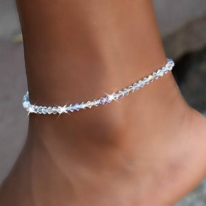 Elegant Swarovski Crystal Stretch Anklet by Heart of Gems, Sparkle with Style!