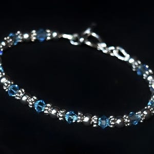 Crystal And Silver Bracelet/Birthstone Bracelet/Personalized/