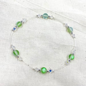European Crystal and Green Anklet/mermaid Glass - Etsy