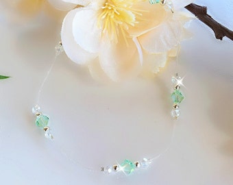 Green Crystal Stretch Anklet