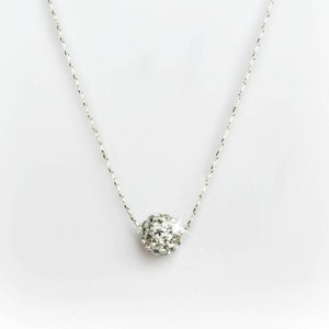 Crystal Pave Ball Necklace/Crystal Rhinestones