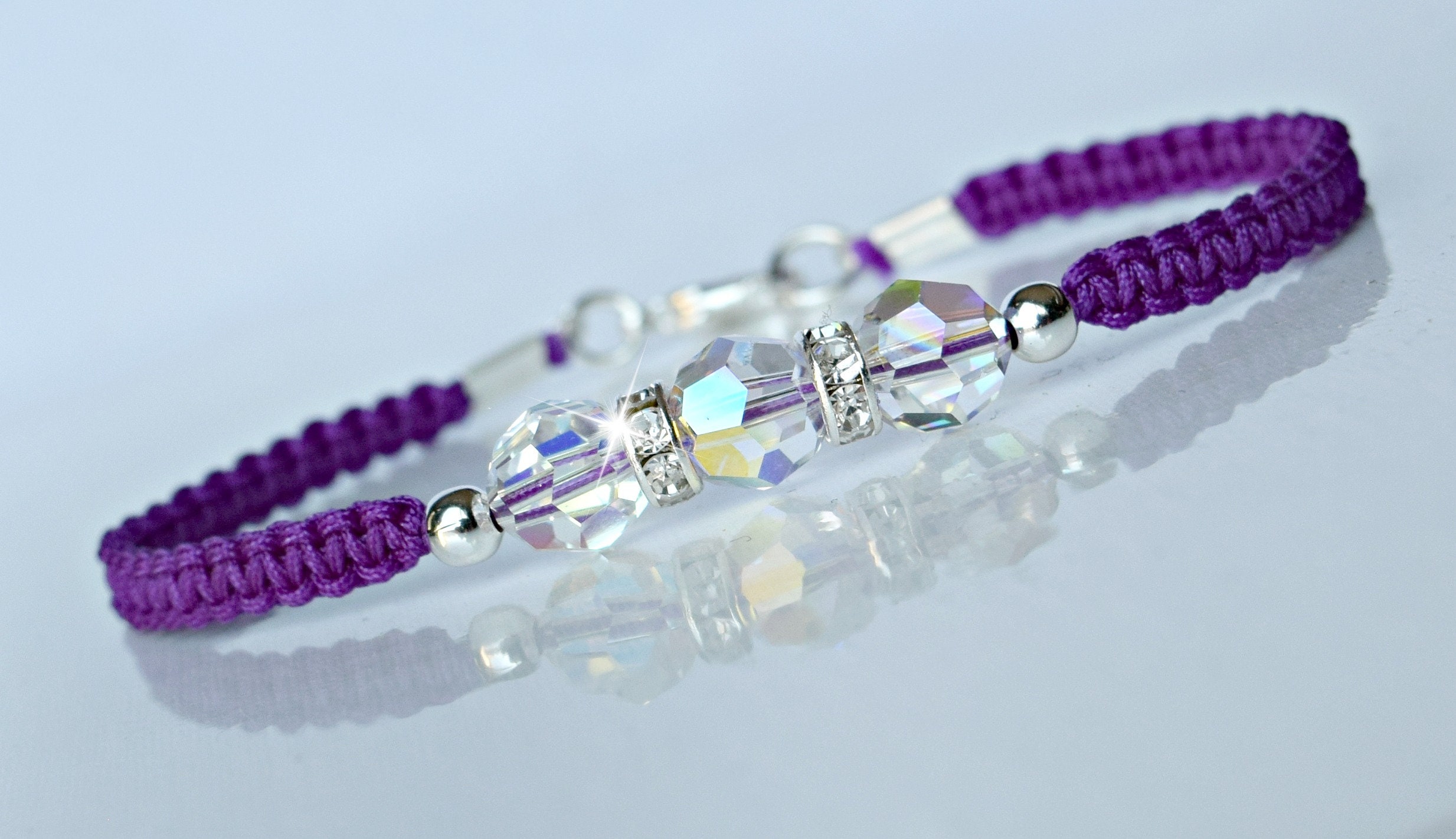 Crystal Friendship Bracelet Knotted Healing Crystals Etsy