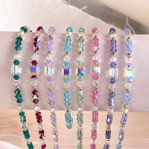 Elegant 18k Gold-Filled Swarovski Crystal Anklet or Crystal Bracelet, Gifts for Her, Bridal Jewelry, Last Minute Gifts, Gifts Under 30