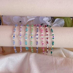 Elegant 18k Gold-Filled Swarovski Crystal Anklet or Crystal Bracelet - Ankle Bracelets for Woman - Bridal & Wedding Jewelry, Summer Glam
