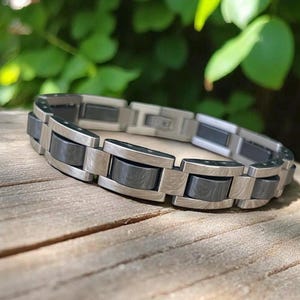 Men’s Magnetic Bracelet, Stainless Steel Bracelet, Hematite Bracelet, Gift for Him, Fathers Day Gift