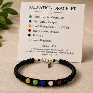 Salvation Bracelet, Christian Gospel Faith Jewelry, Romans 10:9 Scripture