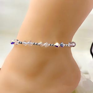 Crystal Anklet - Sparkling Wedding Accessory - Delicate Ankle Bracelet - Gift for Her