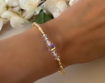 14K Gold-gefülltes & Swarovski Kristall Armband