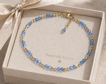 Tobillera de cristal chapada en oro, delicada joyería minimalista con cuentas, tobillera ajustable.