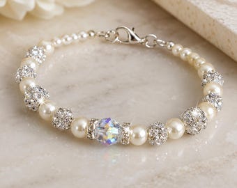 European Crystal and Pearl Bracelet