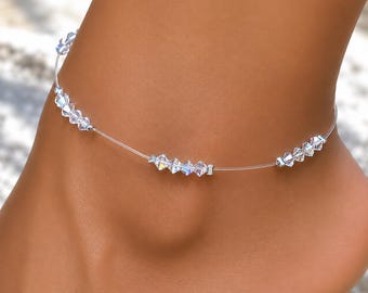 Swarovski Crystal Anklet: European Crystal Stretch Ankle Bracelet