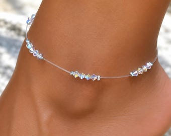 Swarovski Crystal Anklet: European Crystal Stretch Ankle Bracelet