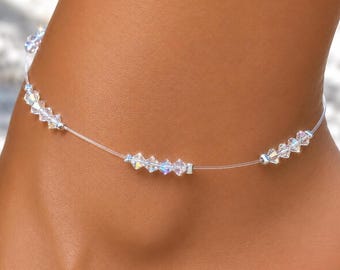 Swarovski Crystal Anklet, Crystal Stretch Ankle Bracelet
