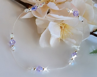 Purple Crystal Stretch Anklet/European crystal