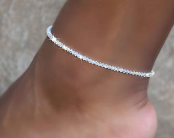 Cavigliera in cristallo Swarovski: elegante gioiello da sposa