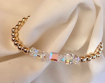 Swarovski Crystal, 18k gold filled bracelet/High End Crystal