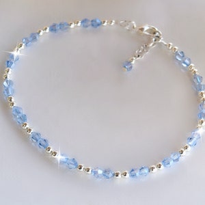 Blue European Crystal Anklet, Something Blue, Wedding/Bridal/Casual, High End Crystal