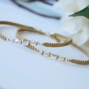 Swarovski Crystal Boho Anklet, Crystal Ankle Bracelet, Gift for Her, Last Minute Gift