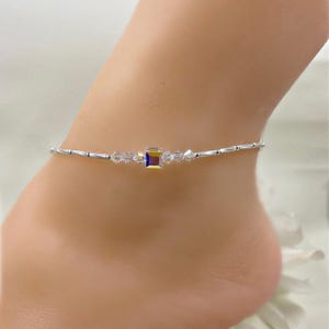 Swarovski Crystal Anklet; Stretch Anklet; Body Jewelry; Ankle Bracelet; Something Blue