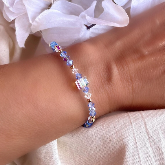 18k Gold Filled, Swarovski Crystal Anklet/Bracelet/ Gifts For Her/ Bridal Jewelry/ Wedding Jewelry/ Summer Jewelry