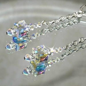 Kristall Cube Ohrringe / Hochzeiten / Brautschmuck