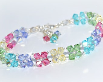 Crystal Pastel Flower Bracelet