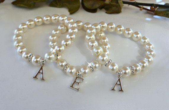 Personalized Pearl Bracelet | Etsy
