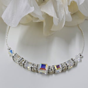 Crystal Cube Necklace/Bridal Jewelry/Mother of the bride/Weddings