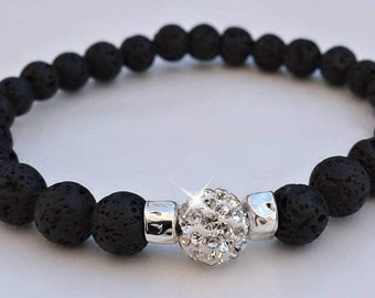 Crystal and Lava Stone Diffuser Bracelet/Essential Oil