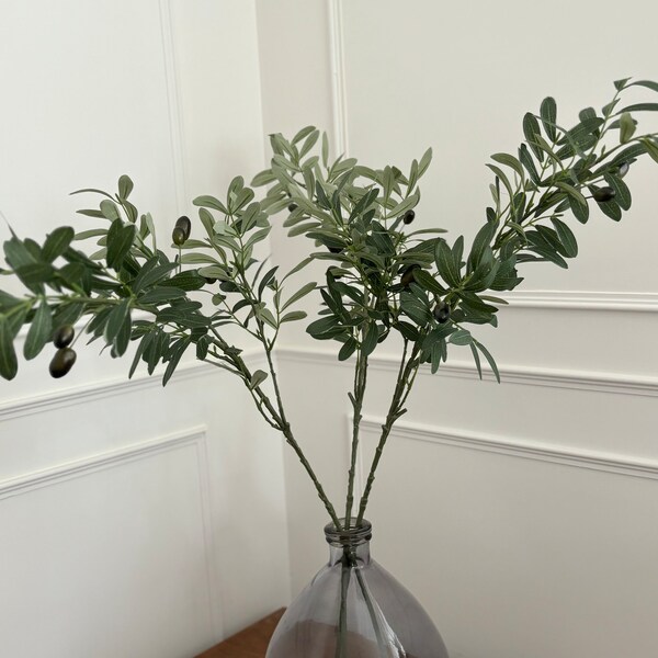 Olive branch stems x 3 - artificial beautiful faux olive stem