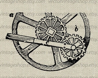 GEARS DIAGRAM SVG, Vintage Style Industrial Vector Graphic, Sun Planet Wheels, Printable Download, Machinery Wheel, Commercial Use, jpg png