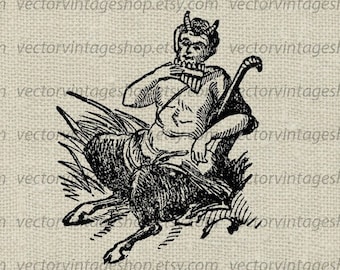 Greek God Pan SVG: Vintage Myth Illustration (Printable Download)