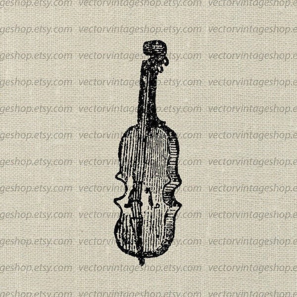 VIOLIN SVG File, Vintage Style Vector Illustration, Musical Stringed Instruments, Printable Download, Commercial Use, Music Logo, jpg png