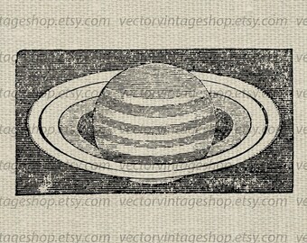 SATURN SVG File, Vintage Astronomy Vector Graphic, Rings of Saturn, Planet Art, Printable Download, Scientific Illustration